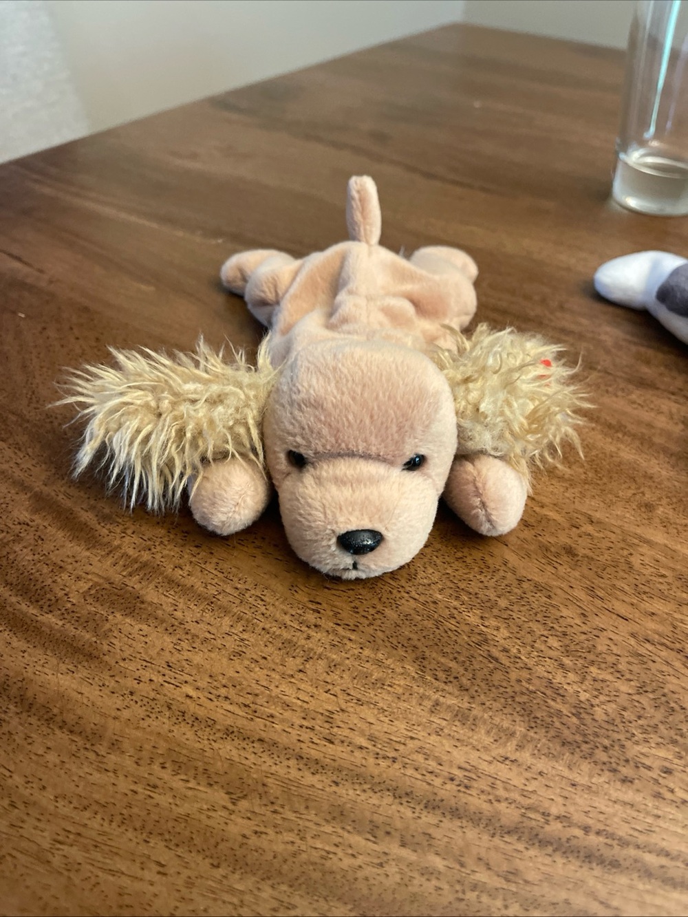 Ty Plush Puppy Dog Toy - Light Tan and Cream Fur Ears